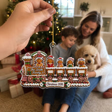 Load image into Gallery viewer, Personalized Gingerbread Train Acrylic Ornament Gift for Family