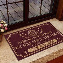 Load image into Gallery viewer, Personalized Burgundy Gold Doormat Custom Family Gift