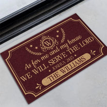 Load image into Gallery viewer, Personalized Burgundy Gold Doormat Custom Family Gift