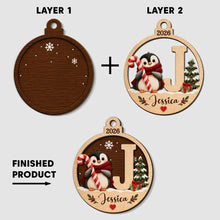 Load image into Gallery viewer, Personalized Wooden Christmas Ornament Cute Winter Animals Gift for Family
