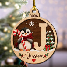 Load image into Gallery viewer, Personalized Wooden Christmas Ornament Cute Winter Animals Gift for Family