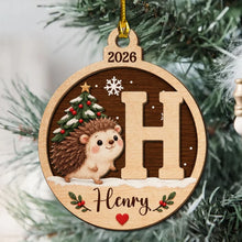 Load image into Gallery viewer, Personalized Wooden Christmas Ornament Cute Winter Animals Gift for Family