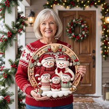 Load image into Gallery viewer, Personalized Snowman Family Wooden Sign Unique Christmas Gift for Grandparents