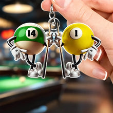 Load image into Gallery viewer, Personalized Acrylic Keychain Billiard Players Gift for Pool Lovers