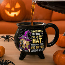 Load image into Gallery viewer, Some Days You Have to Put on the Hat – Sassy Witch Cauldron Mug, Personalized Halloween Gift for Witch Lovers Cauldron Mug MagicInPrints