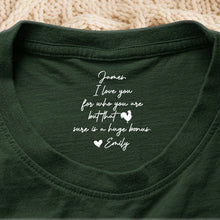 Load image into Gallery viewer, Personalized Classic Tee Hidden Message Gift for Partner