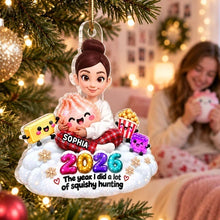 Load image into Gallery viewer, Personalized Acrylic Christmas Ornament Cute Girl with Toys