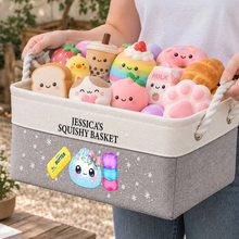 Load image into Gallery viewer, Personalized Cotton Linen Rope Basket for Kids' Toys Display Gift