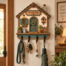 Load image into Gallery viewer, Personalized Wooden Key Holder Custom Name Cottage Decor Gift for Couples