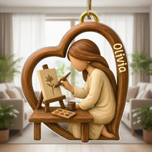 Load image into Gallery viewer, Personalized Acrylic Christmas Ornament Heart Artist Gift