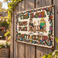 Load image into Gallery viewer, Personalized Vintage Floral Iron Sign for Couples Gift