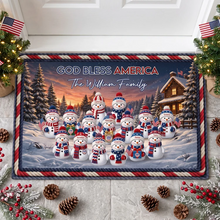Load image into Gallery viewer, Personalized Snowman Family Doormat Unique Christmas Gift