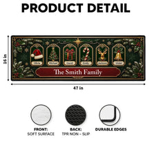 Load image into Gallery viewer, Personalized Christmas Doormat with Tree & Reindeer Icons | Unique Family Gift