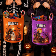 Load image into Gallery viewer, Personalized LED Light Up Halloween Basket for Kids