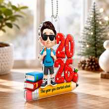 Load image into Gallery viewer, Personalized Acrylic Ornament The Year You Started School Gift for Family