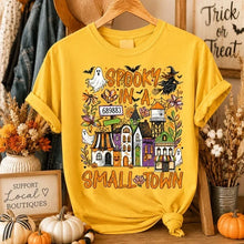 Load image into Gallery viewer, Personalized Halloween Tee Custom Small Town Scene Gift