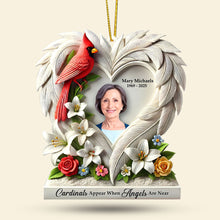 Load image into Gallery viewer, Cardinals Appear When Angels Are Near - Custom Photo Memorial Ornament Ornament PopCulturePrints