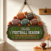 Load image into Gallery viewer, Personalized Rustic Wooden Football Family Sign Gift for Sports Fans