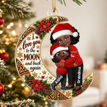 Load image into Gallery viewer, Personalized Christmas Acrylic Ornament Hugging Grandma & Grandchild Gift