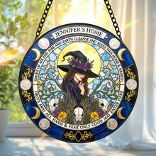 Load image into Gallery viewer, Blessings from the Witch House - Personalized Stained Glass Suncatcher for Witch Lovers Ornament MagicInPrints