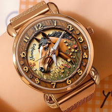 Load image into Gallery viewer, Time to Shine: Personalized Horse Lovers Mesh Strap Quartz Watch Quartz Watch MagicInPrints