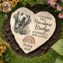 Load image into Gallery viewer, Personalized Pet Memorial Heart Stone Custom Dog Portrait Gift