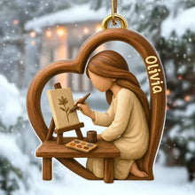 Load image into Gallery viewer, Personalized Acrylic Christmas Ornament Heart Artist Gift