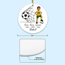 Load image into Gallery viewer, Personalized Ceramic Soccer Girl Ornament Custom Name Gift for Daughter