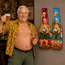 Load image into Gallery viewer, Personalized Wooden Wall-Mounted Bottle Opener Custom Gift for Dad, Husband, Grandpa