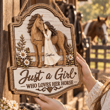 Load image into Gallery viewer, Personalized Wooden Sign for Horse Lover Gift Idea Custom Art