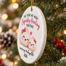 Load image into Gallery viewer, Personalized Ceramic Ornament Mommy Daughter Squishy Hunting Gift for Mom