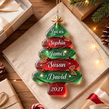 Load image into Gallery viewer, Personalized Family Christmas Tree Ornament Custom Names & Year Gift