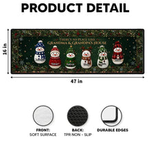 Load image into Gallery viewer, Personalized Snowman Doormat Gift for Grandma & Grandpa's House