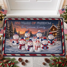 Load image into Gallery viewer, Personalized Snowman Family Doormat Unique Christmas Gift