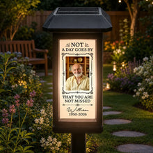 Load image into Gallery viewer, Personalized Solar Garden Stake Light Custom Photo Memorial Gift for Family
