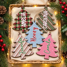 Load image into Gallery viewer, Personalized Plaid Christmas Tree Ornament Custom Family Gift