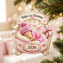 Load image into Gallery viewer, Personalized Baby's First Christmas Acrylic Ornament Gift for New Parents