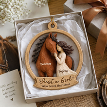 Load image into Gallery viewer, Personalized Wooden Horse Ornament Gift for Horse Lover