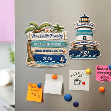 Load image into Gallery viewer, Personalized Acrylic Family Magnet Beach Vacation Keepsake