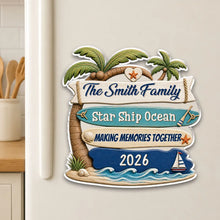 Load image into Gallery viewer, Personalized Acrylic Family Magnet Beach Vacation Keepsake