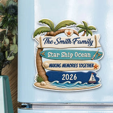 Load image into Gallery viewer, Personalized Acrylic Family Magnet Beach Vacation Keepsake