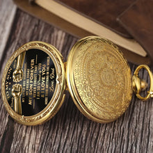 Load image into Gallery viewer, Personalized Black and Gold Pocket Watch Gift for Son from Dad