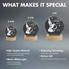 Load image into Gallery viewer, Personalized Hummingbird Globe Lamp Memorial Gift for Loved Ones