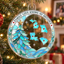 Load image into Gallery viewer, Personalized Stained Glass Family Map Acrylic Ornament Gift