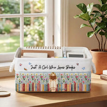 Load image into Gallery viewer, Personalized Cotton Linen Rope Basket Custom Gift for Book Lovers