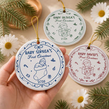 Load image into Gallery viewer, Personalized First Christmas Ornament Custom Name Baby Gift for New Parents