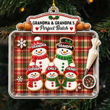 Load image into Gallery viewer, Personalized Acrylic Snowman Cookie Ornament Gift for Grandparents