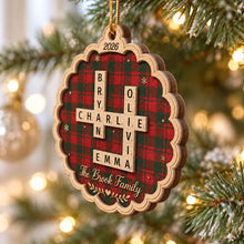 Load image into Gallery viewer, Personalized 2-Layer Wooden Ornament Family Crossword Gift for Grandparents