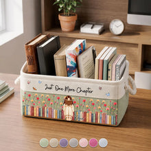 Load image into Gallery viewer, Personalized Cotton Linen Rope Basket Custom Gift for Book Lovers
