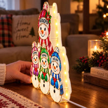 Load image into Gallery viewer, Personalized Snowman Family Acrylic Light Box for Grandma Christmas Gift